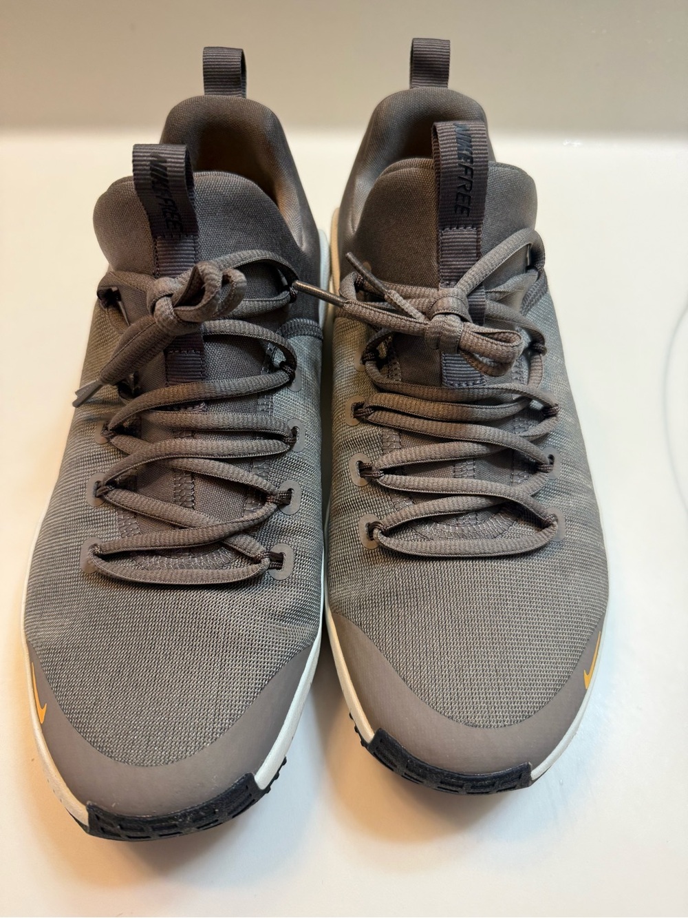 Nike Gray Athletic Sneakers with Orange Swoosh Accents - Picture 6 of 8